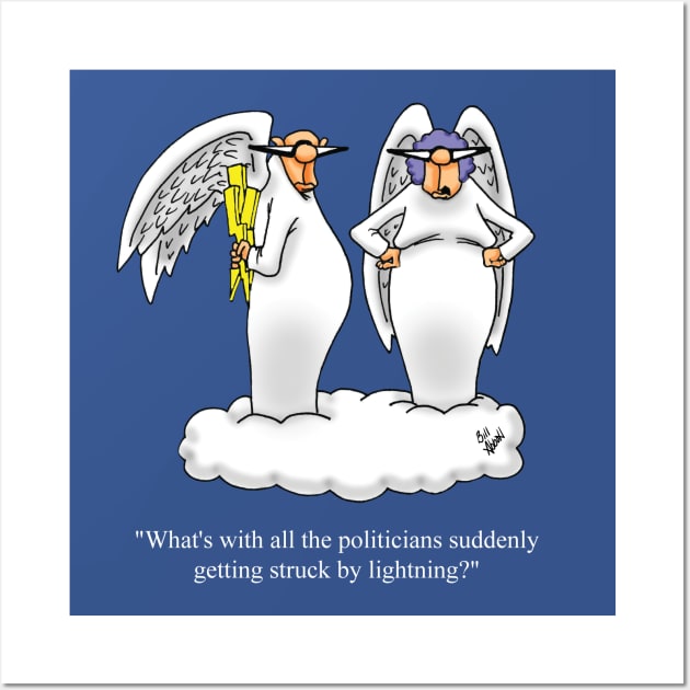 Funny Political Angel Cartoon Humor Wall Art by abbottcartoons